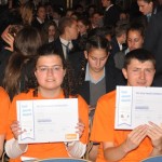 Yoni Jesner Award recipients from Langdon with their certificates.